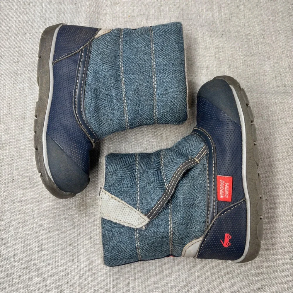 See Kai Run Baker Snow Boots Navy Blue Waterproof Insulated Winter Kids Size 8